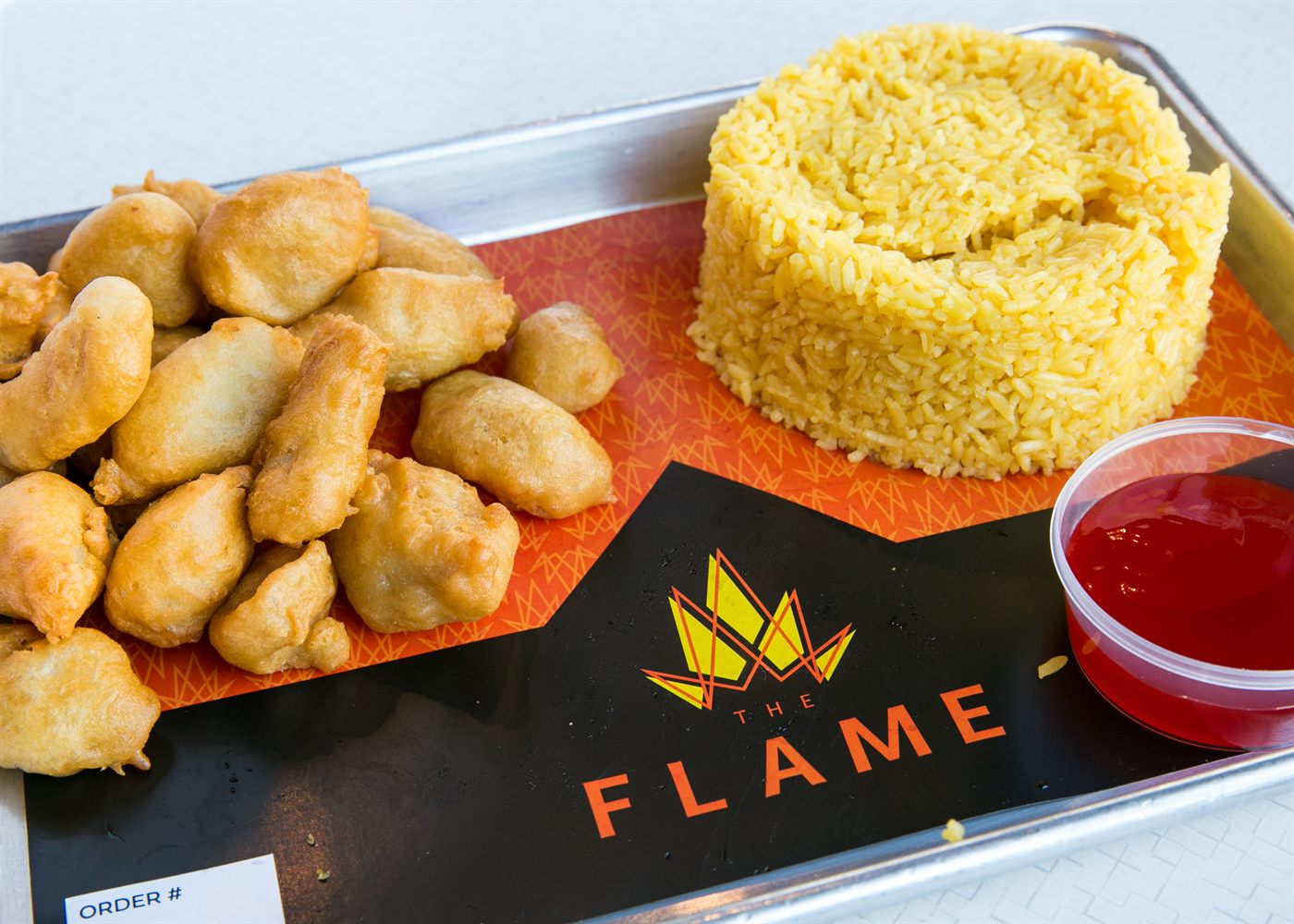 Sweet and sour chicken with fried rice