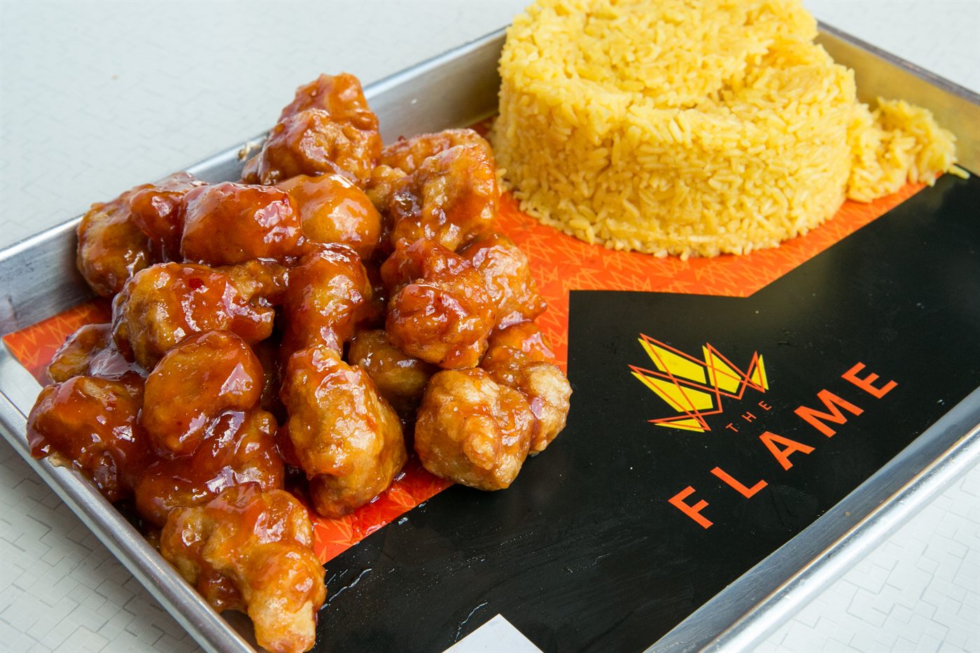 General Tso's chicken with fried rice