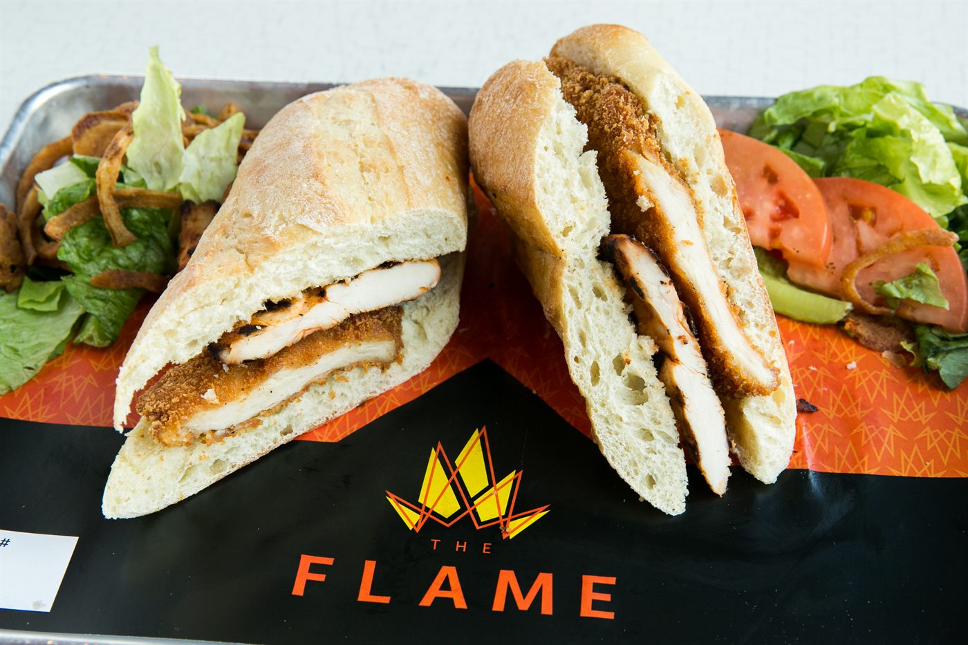 Chicken schnitzel and grilled chicken sandwich